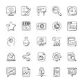 Seo and Marketing Doodle Icons Set Royalty Free Stock Photo